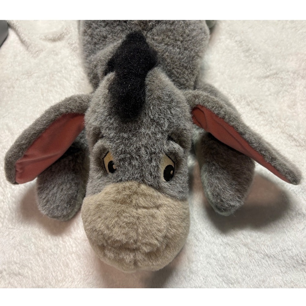 Large Vintage Floppy Disney Winnie the Pooh Eeyore Plush Detachable Tail Bow